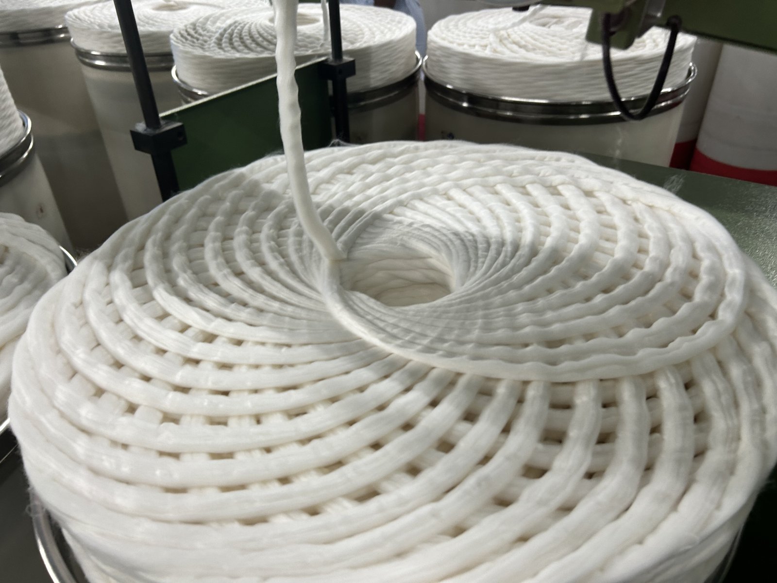 Yarn coils on the spinning floor