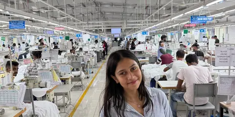 One of the team on the sewing floor