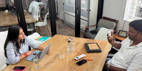 A meeting at a customer's office