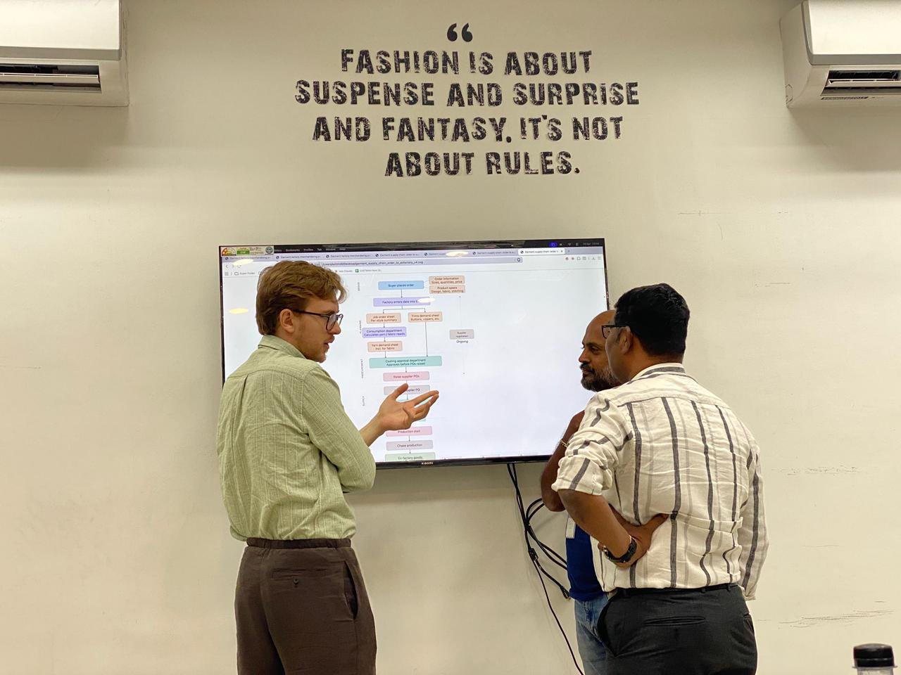 Working a problem through on the whiteboard