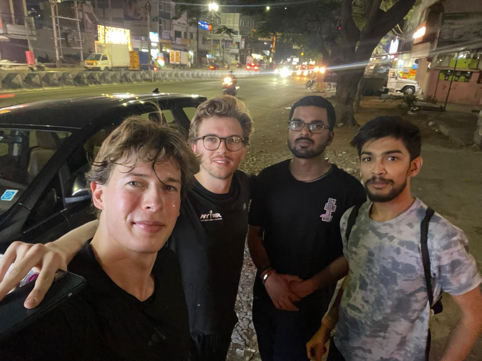 The team out in the evening
