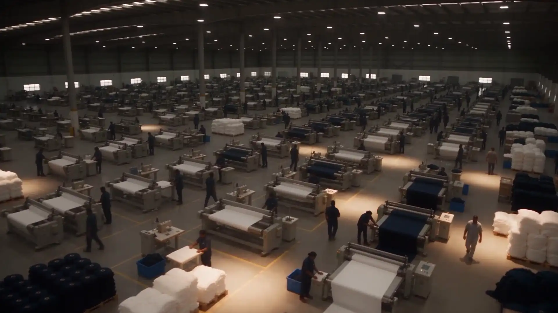 Workers on a garment factory floor